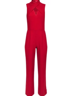 Trina Turk - Red Sleeveless Key Hole Front Wide Leg Jumpsuit Sz 4