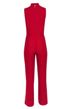 Trina Turk - Red Sleeveless Key Hole Front Wide Leg Jumpsuit Sz 4