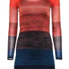 Trina Turk - Shades of Orange & Blue Ombre Long Sleeve Knit Dress Sz SP