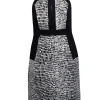 Trina Turk - White & Black Speckled Zip Front Sheath Dress Sz 6