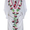 Trina Turk - White & Multicolor Embroidered Short Sleeve Cover-Up Sz S