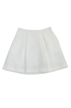 Trina Turk - White Brocade Texture Pleated Skirt Sz 4