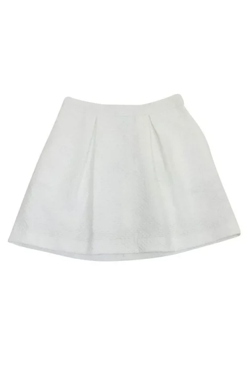 Trina Turk - White Brocade Texture Pleated Skirt Sz 4