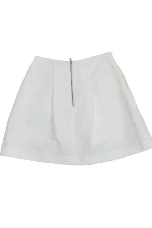 Trina Turk - White Brocade Texture Pleated Skirt Sz 4