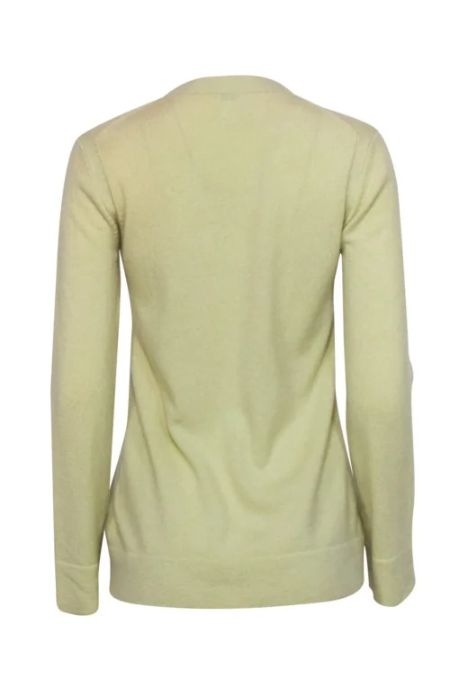 TSE Cashmere - Light Lime Green Notch Neck Cashmere Sweater Sz S