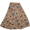 Tucker - Off White w/ Multicolor Floral Paisley Print Silk Maxi Skirt Sz M
