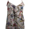 Tucker - Off White w/ Multicolor Floral Paisley Print Silk Sleeveless Top Sz M