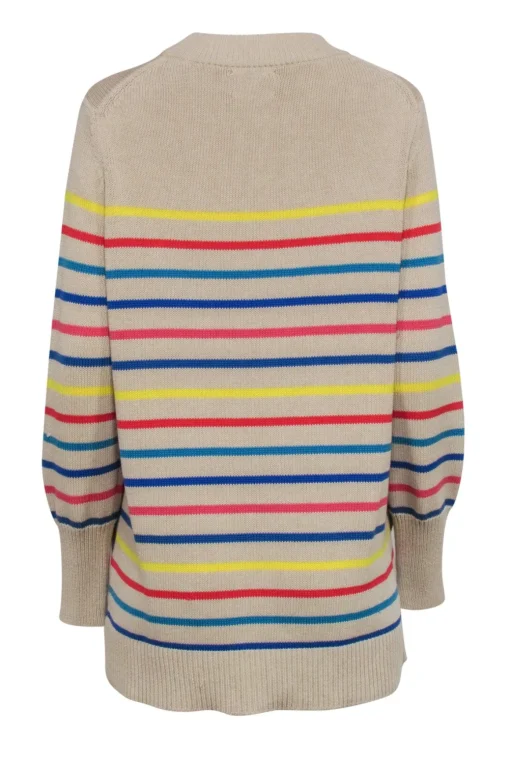 Tuckernuck - Beige w/ Multi Color Stripe Print Sweater Sz M