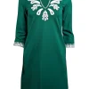 Tuckernuck - Green Shift Dress w/ White Embroidery Sz XXS