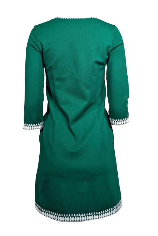 Tuckernuck - Green Shift Dress w/ White Embroidery Sz XXS