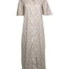 Tuckernuck - Light Beige Seashell Print Cotton Midi Dress Sz S