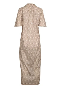 Tuckernuck - Light Beige Seashell Print Cotton Midi Dress Sz S