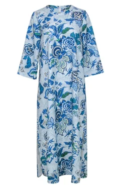 Tuckernuck - Light Blue Floral Print "Jamie" Long Sleeve Maxi Dress Sz S