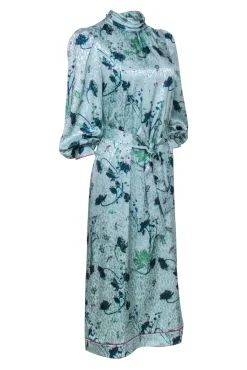Tuckernuck - Mint Blue w/ Purple Floral Print Formal Dress Sz S