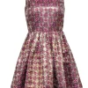 Tuckernuck - Pink, Gold, & Purple Brocade Print Open Back Dress Sz S