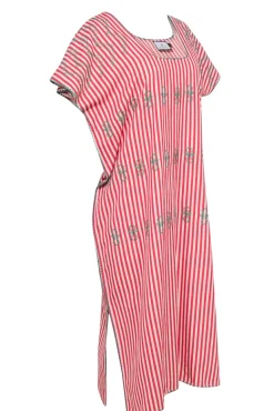 Tuckernuck - Red & Cream Stripe w/ Green Embroidered Detail Tunic Dress Sz XL
