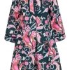 Tuckernuck - Teal & Pink Paisley Print "Magnolia Chintz Indre" Dress Sz XXS
