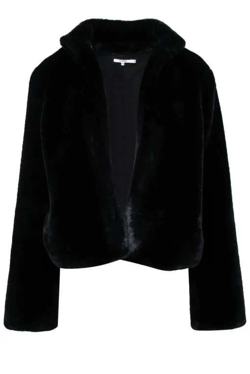 Tularosa - Black Faux Fur Open Coat Sz XS