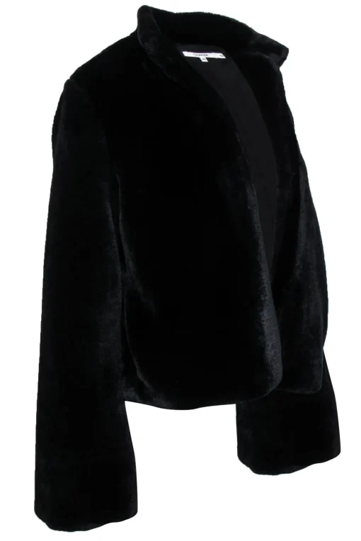 Tularosa - Black Faux Fur Open Coat Sz XS