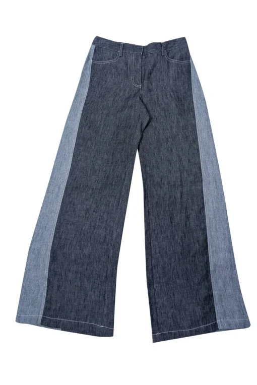 TWP - Medium & Light Blue Wide-Leg Hemp Pants Sz 4