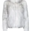 Unreal Fur - White & Grey Blend Faux Fur Coat Sz XS