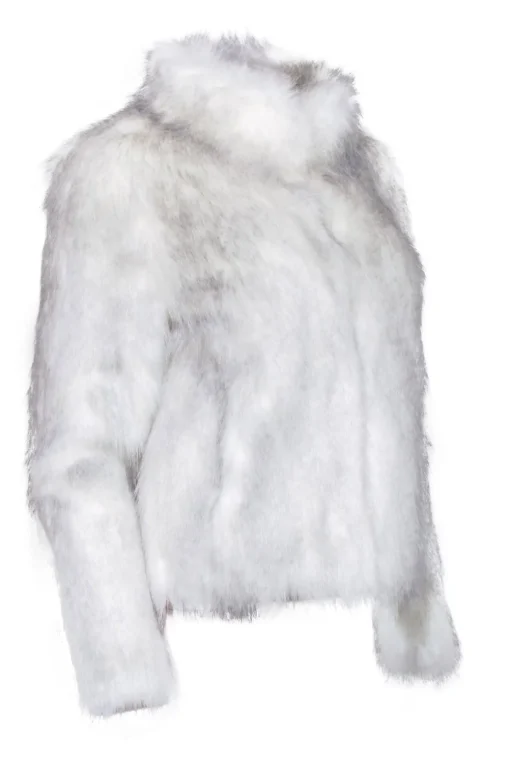 Unreal Fur - White & Grey Blend Faux Fur Coat Sz XS
