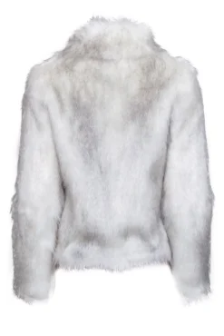 Unreal Fur - White & Grey Blend Faux Fur Coat Sz XS
