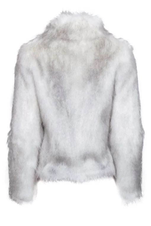 Unreal Fur - White & Grey Blend Faux Fur Coat Sz XS