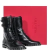Valentino - Black Studded Trim Combat Boots Sz 6.5