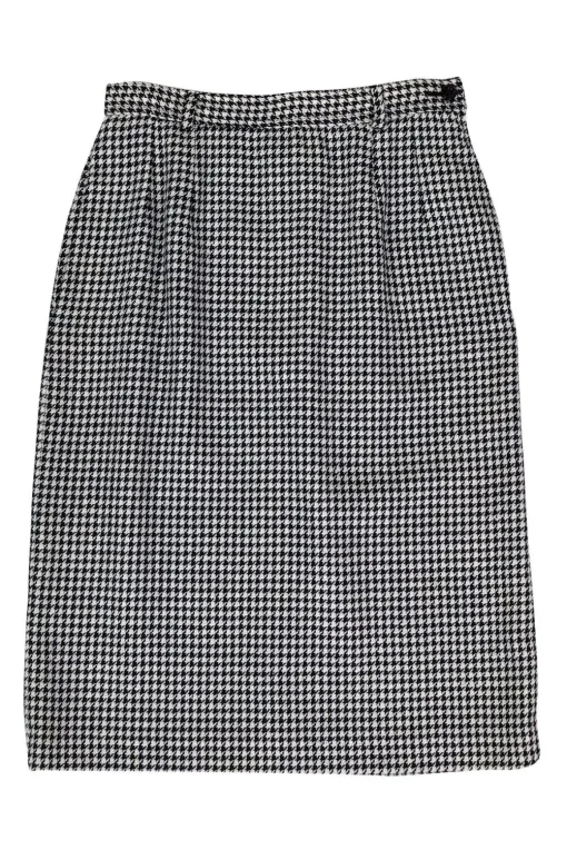 Valentino - Navy & White Houndstooth Skirt Sz 8