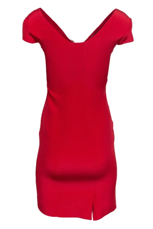 Valentino - Red Cap Sleeve Dress w/ Ruffles Sz S
