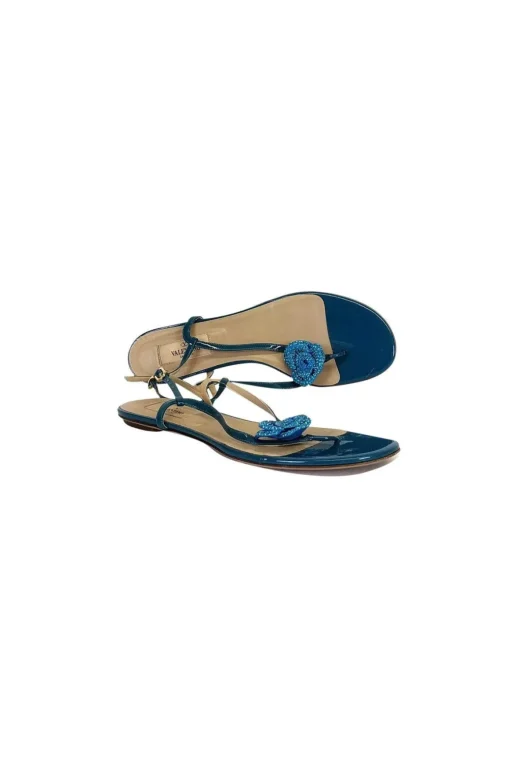 Valentino - Teal Floral Sandals Sz 9.5