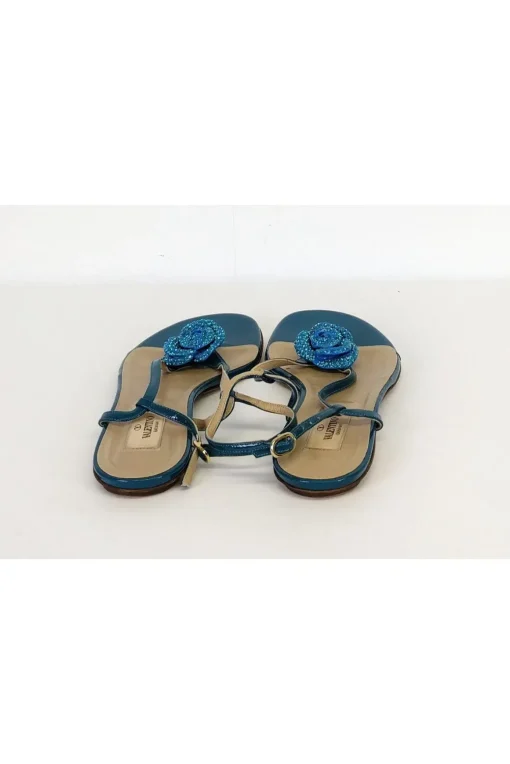 Valentino - Teal Floral Sandals Sz 9.5