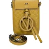 Valentino by Mario Valentino - Mustard Yellow Embossed Logo Crossbody Bag