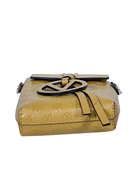 Valentino by Mario Valentino - Mustard Yellow Embossed Logo Crossbody Bag