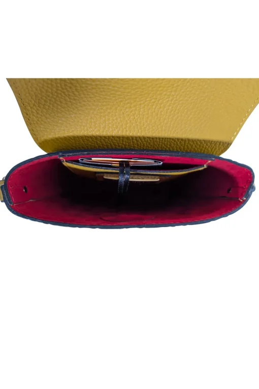 Valentino by Mario Valentino - Mustard Yellow Embossed Logo Crossbody Bag