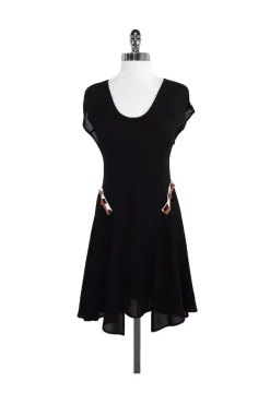 Vena Cava - Black Beaded Short Sleeve Dress Sz XS