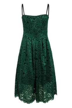Vera Wang - Green Floral Lace Strapless Fit & Flare Dress Sz 8