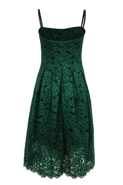 Vera Wang - Green Floral Lace Strapless Fit & Flare Dress Sz 8