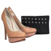 Vera Wang Lavender Label - Nude Patent Leather Platform Pumps Sz 6.5