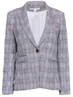Veronica Beard - Beige, Black, & Blue Plaid Blazer Sz 10