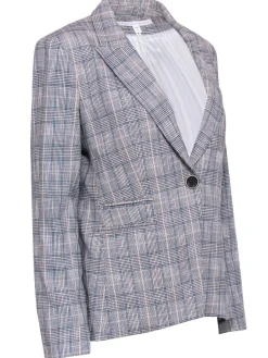 Veronica Beard - Beige, Black, & Blue Plaid Blazer Sz 10