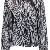 Veronica Beard - Black & Cream Silk Sheer Top Sz 14