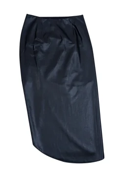 Veronica Beard - Black Ruched Faux Leather Skirt Sz 4