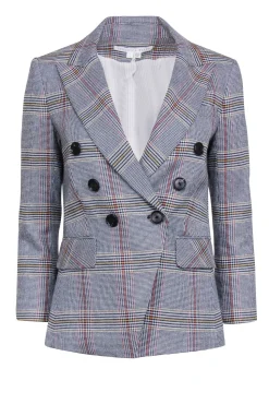 Veronica Beard - Black, White, Yellow, & Orange Hound's-Tooth Blazer Sz 4