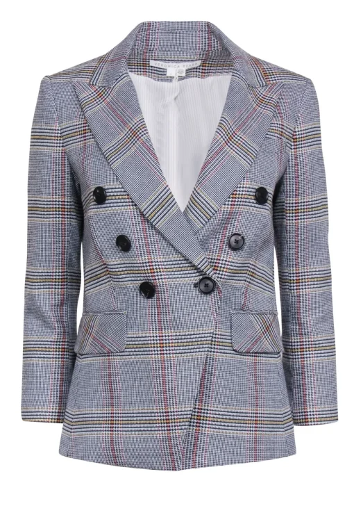 Veronica Beard - Black, White, Yellow, & Orange Hound's-Tooth Blazer Sz 4