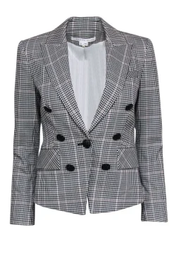 Veronica Beard - Black, White, & Purple Houndstooth Print Blazer Size 00