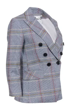 Veronica Beard - Black, White, Yellow, & Orange Hound's-Tooth Blazer Sz 4