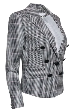 Veronica Beard - Black, White, & Purple Houndstooth Print Blazer Size 00