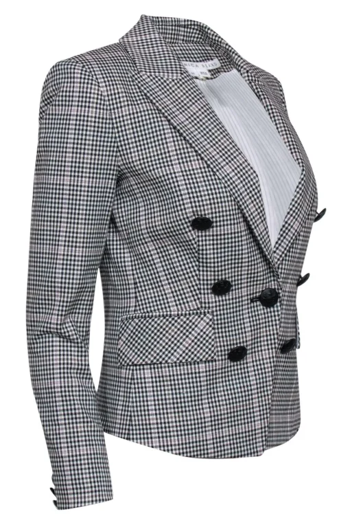 Veronica Beard - Black, White, & Purple Houndstooth Print Blazer Size 00